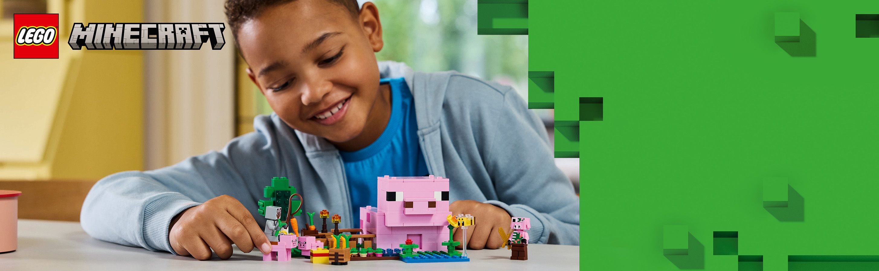 Zábava v Minecraftu na farmě ve tvaru prasete